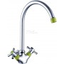 Смеситель для кухни DECOROOM хром/зеленый (DR51028-Green)