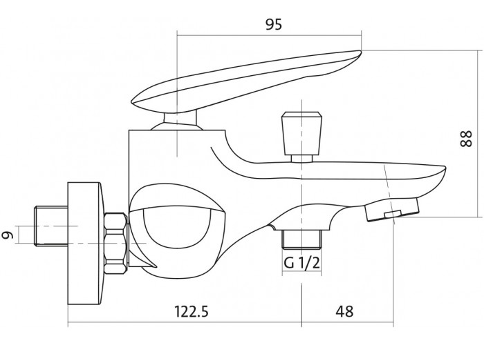 Cмеситель для ванны CERSANIT Mayo (S951-013)