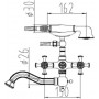 Смеситель для ванны ZORG Antic (AZR 608 W-3-6 BR)