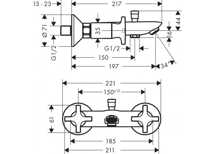Смеситель для ванны HANSGROHE Logis Classic (71240000)